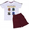 Completo Magico Bambino Hogwarts: T-Shirt Bianca 'Hogwarts' e Pantaloncino Bordeaux