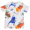 T-shirt Bianca con Fantasia Tropicale per Bambini