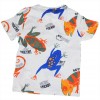 T-shirt Bianca con Fantasia Tropicale per Bambini