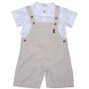 Set bambino Salopette Gessata e Camicia Bianca con Colletto Coreana