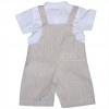 Set bambino Salopette Gessata e Camicia Bianca con Colletto Coreana