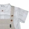 Set bambino Salopette Gessata e Camicia Bianca con Colletto Coreana