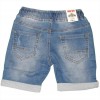 Bermuda in Jeans per bambino con Elastico Bianco e Strappi