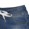 Bermuda in Jeans per bambino con Elastico Bianco e Strappi