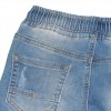 Bermuda in Jeans per bambino con Elastico Bianco e Strappi