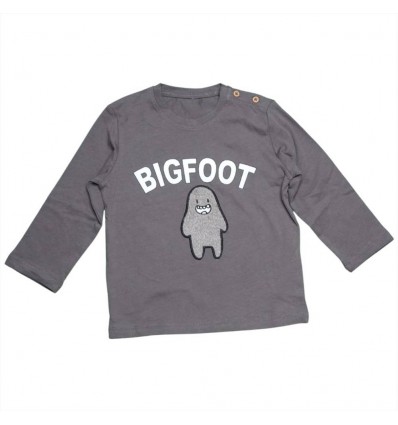 T-shirt Neonato Grigia Maniche Lunghe "BIGFOOT"