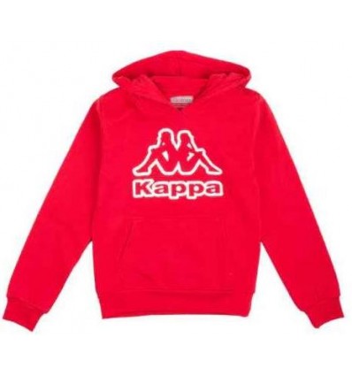 Felpa bambini unisex Kappa con cappuccio in cotone felpato red 