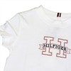 T-shirt Bianca a Maniche Corte con Logo HILFIGER per Bambino