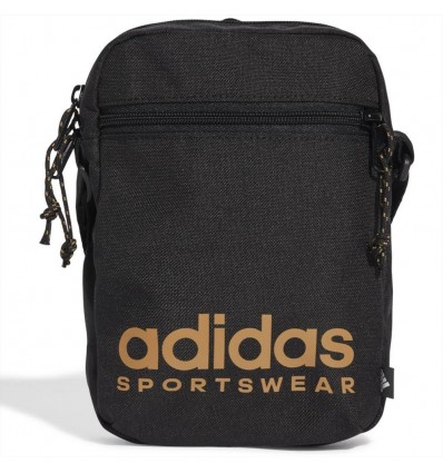 Borsetta nera a tracolla adidas con zip.